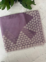Soft Organza saree with embroidery and sequins borders - MCK286 DustyPurple