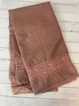 Kota saree with crochet work and lace border MCJ879 DuskyPeach