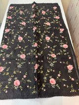 Kota saree with embroidery MS14954 - GreyishBlack