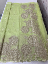 Premium Organza saree with tissue appliqué work - MMG123