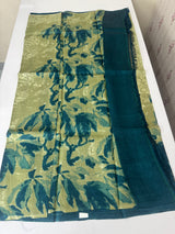 Pure printed tussar silk saree with blouse- MTSB7