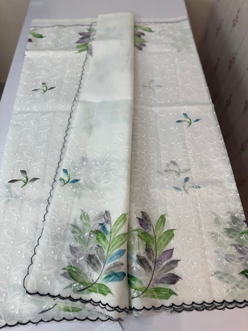 NetKota saree with handpainting and embroidery MS7833
