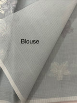 Kota checks saree with embroidery MS7699 - Grey