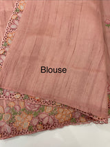 Blended tussar saree with cutwork border- MSHK695