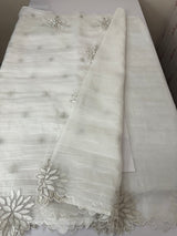 Crush Organza saree MSK5463- White