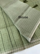 Semi silk saree in check pattern MSR699