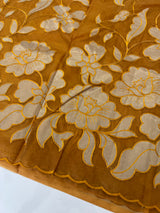 Semi organza saree with appliqué work - MSH906 DuskyOrange