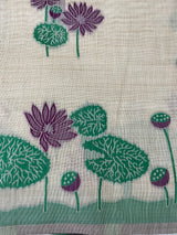 Jamdani silk Cotton Saree with lotus motifs MSJ790(5)