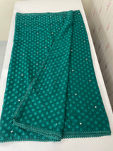 Chiffon Brasso saree with foil mirror work - MS7621