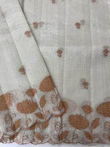 Tissue silk saree with applique work  MSH105