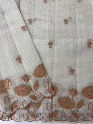 Kota Tissue silk saree with applique work  MSH105