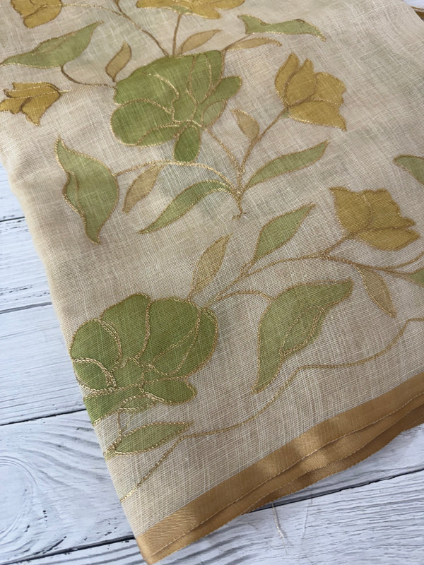 Tissue linen saree MS88651