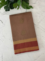 Silk cotton saree with zari weaving - MSK897