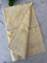 Premium Kota saree with chikankari inspired embroidery MS10303 PastelYellow
