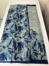 Pure printed tussar silk saree with blouse- MTSB7