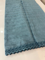 NetKota Hakoba saree with lace border MS6713 - DuskyBlue
