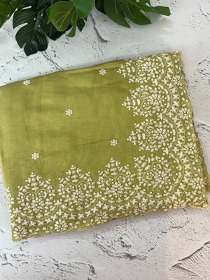 Soft Chanderi saree with  embroidery borders- MCK77