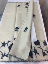 Tissue cotton applique work saree MS6743 - DarkGrey