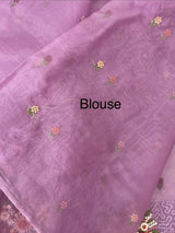 Organza saree with embroidery borders- MS7891