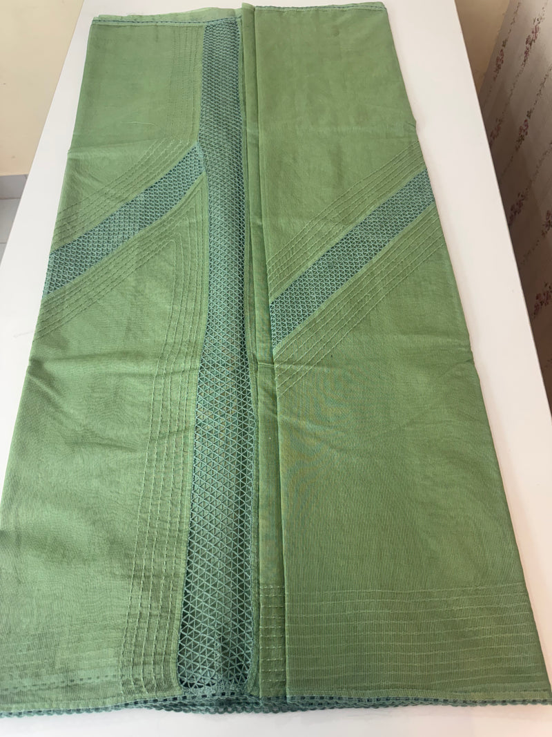 Supernet saree with crochet work and lace border MCJ5433 (V shape Crochet)