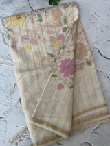 Mul chanderi silk applique with Petta work saree & blouse MSH7371