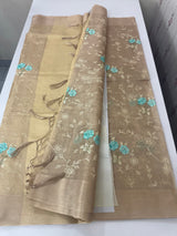 Tissue silk saree with embroidery MSH236
