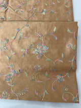 Tussar finish soft silk saree with thread embroidery MTS568 Chiku