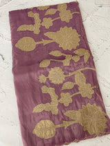 Soft crush Organza saree with embroidery and applique work MS14764