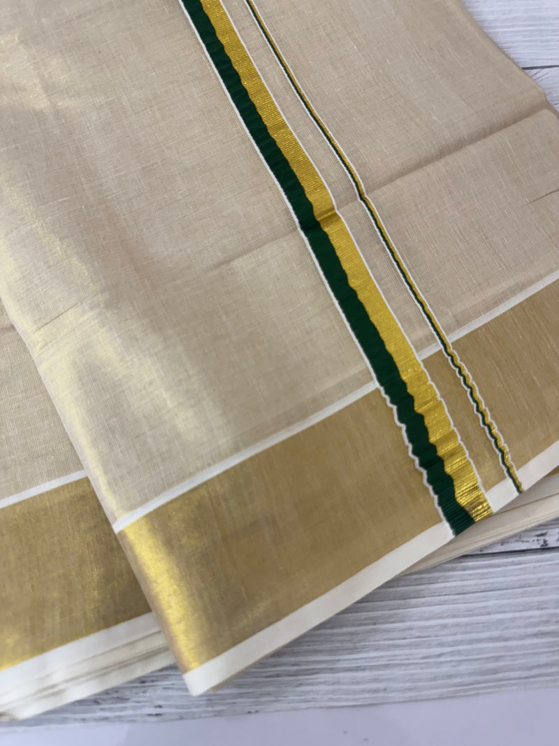 Kerala tissue saree-Green Kara