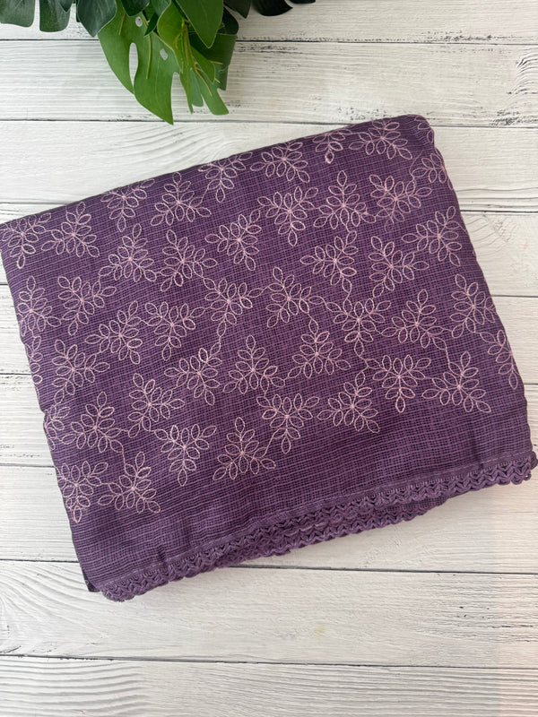 Soft kota checks saree with embroidery SDJCS21