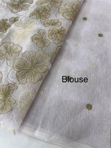Jute linen saree with thread work MSH204