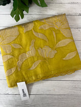 Semi Organza saree with tissue applique work MS5081- LimeGreen( Yellow Green mix)