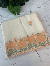 Mul chanderi embriodery saree with scalloped borders MSH176
