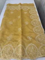 Georgette - Organza saree with embroidery work MS5089 Yellow