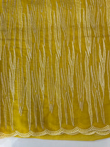 Semi soft Organza saree with zari thread work MSB8433 Yellow