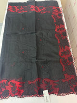 Kota saree with applique work MS6677 -Black to Red