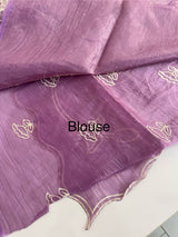 Crush Organza Applique work saree MS14987