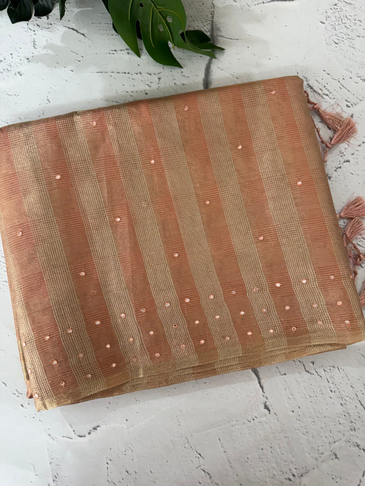 Tissue silk saree with foil work MSH214