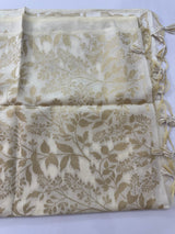 Soft Chanderi viscose silk saree with zari  MS1801- Cream