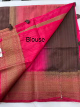 Soft silk sarees with contrast pallu & blouse MJL890