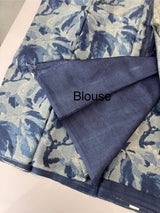 Pure printed tussar silk saree with blouse- MTSB7