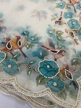 Handworked glass organza saree with floral digital prints- MS15737