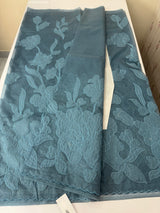 Semi organza saree with appliqué work - MSH906 MidnightBlue(1)