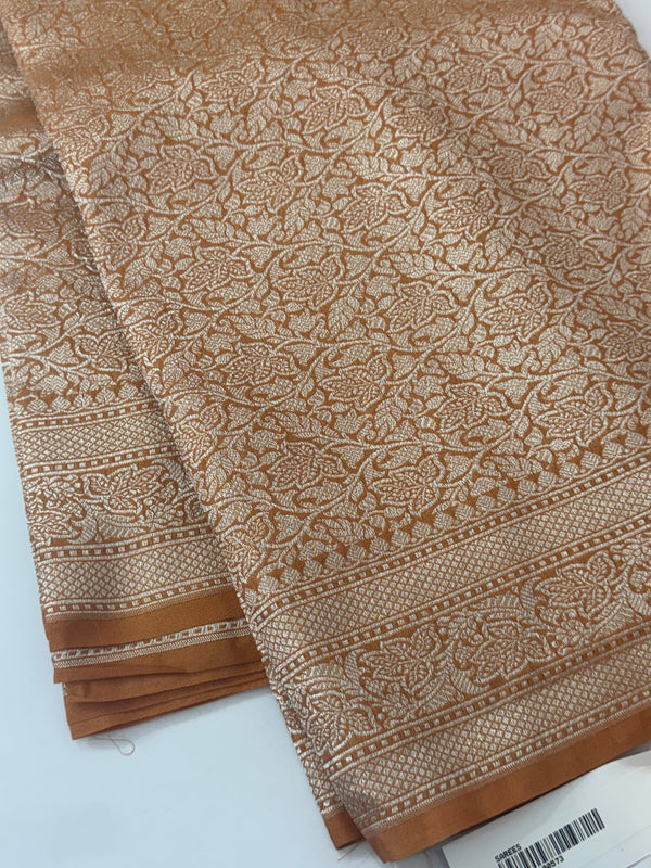Banarasi semi katan saree in silver zari SHSNRIC