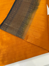 Soft silk sarees with contrast pallu & blouse MJL890