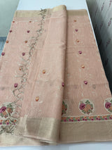 Tissue silk saree MS8190 - Peach