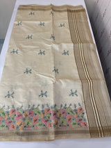 Blended tussar silk saree with embroidery- MSH490