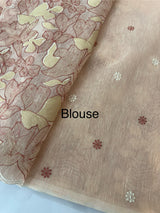 Jute Linen saree with thread work MSH206