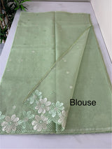 Kota saree with embriodery work MKAS39 MintGreen