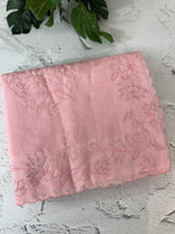 Mul chanderi saree with applique borders MSH112- PeachPink